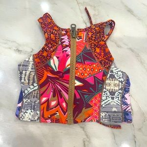 Maaji high neck zip up swimsuit